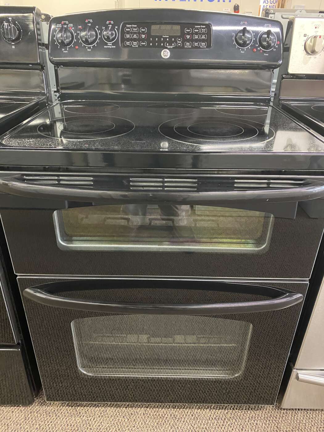 Reconditioned G/E Self-Clean Double-Oven Electric Range – Black
