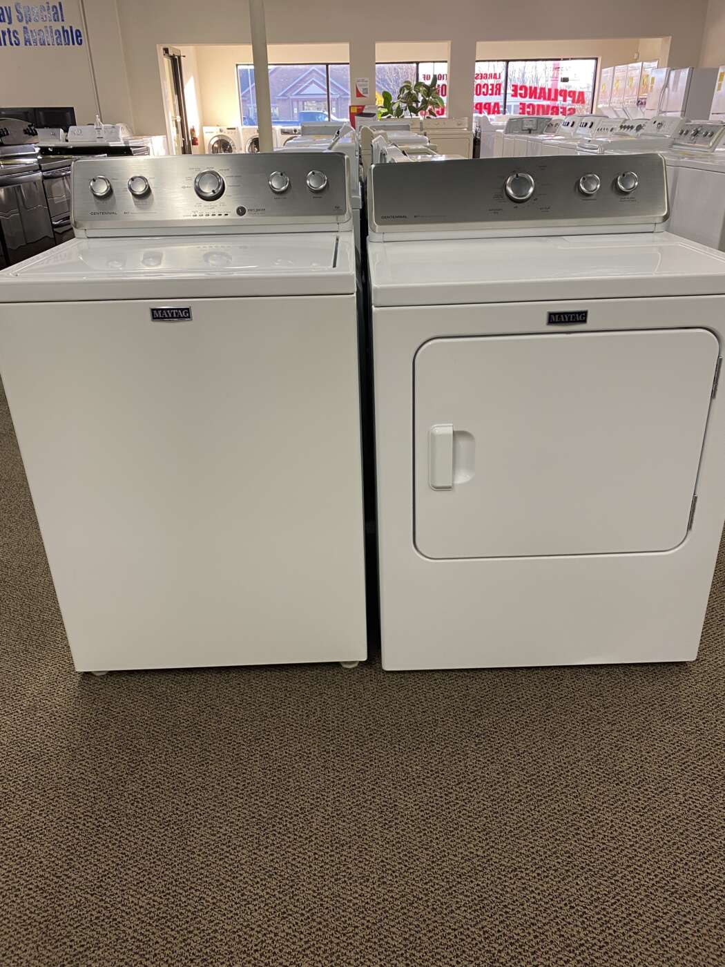 Reconditioned MAYTAG 3.6 Cu. Ft. Top-Load H/E Washer & 7.0 Cu. Ft. Electric Dryer – White
