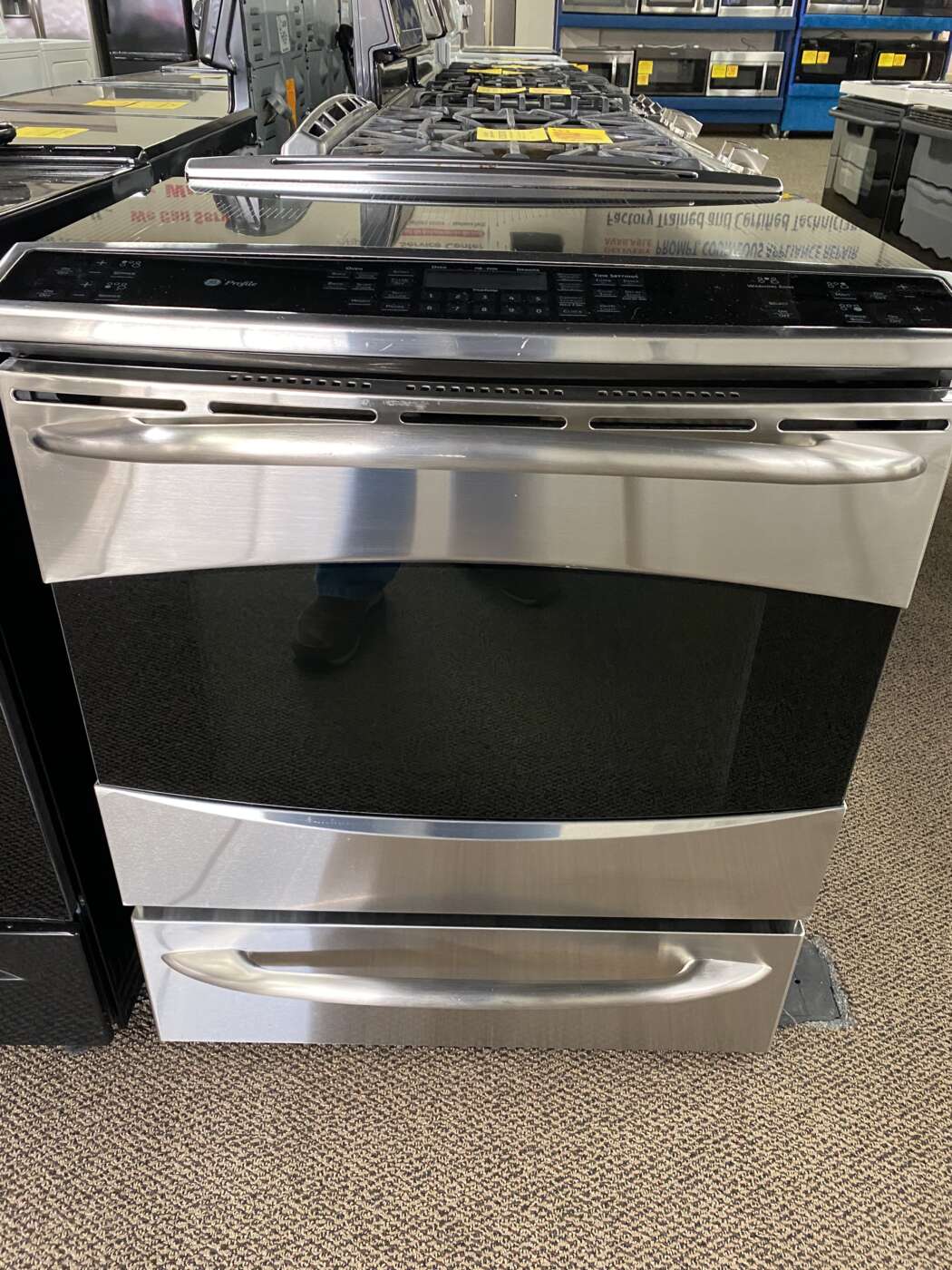 Reconditioned G/E Self-Clean Convection-Oven Induction-Cooktop Slide-In Electric Range – Stainless
