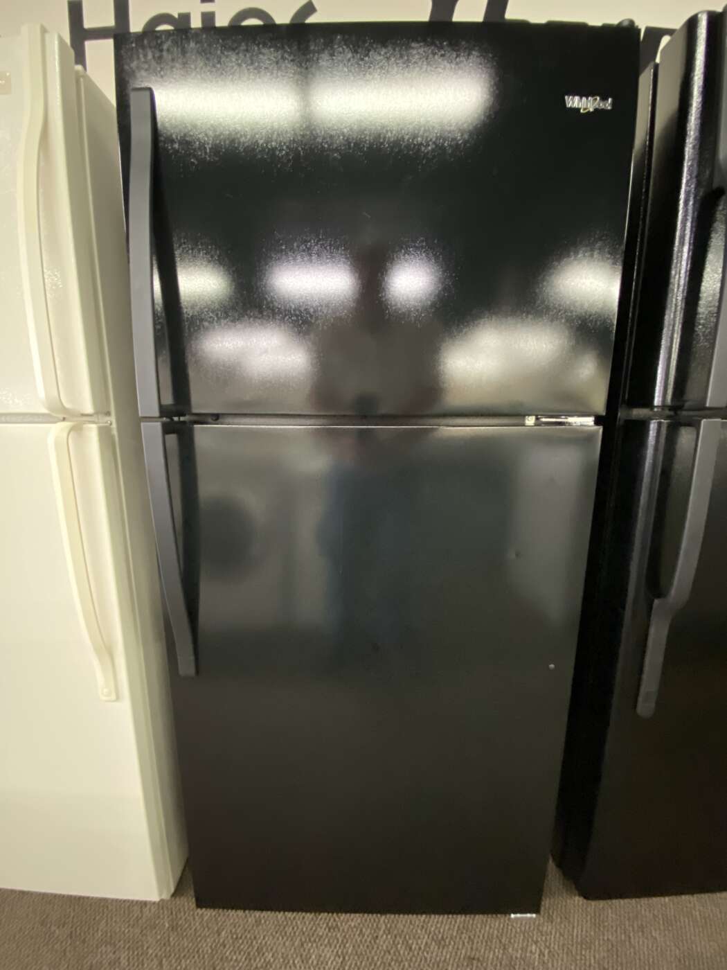 Reconditioned WHIRLPOOL 18 Cu. Ft. Top-Freezer Refrigerator – Black