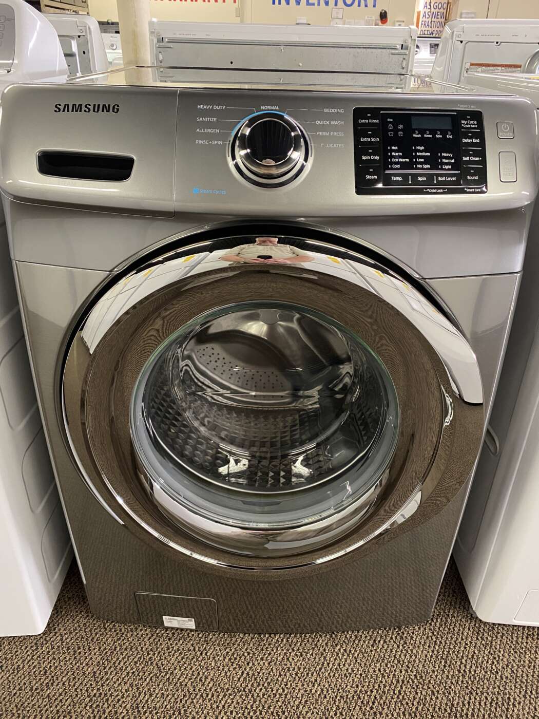 Reconditioned SAMSUNG 4.2 Cu. Ft. Front-Load H/E Washer – Platinum