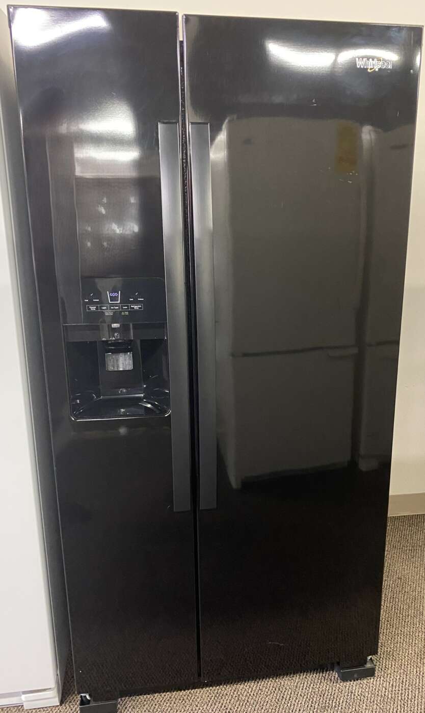 Reconditioned Whirlpool 21 Cu. Ft. Side By Side Refrigerator (Black)