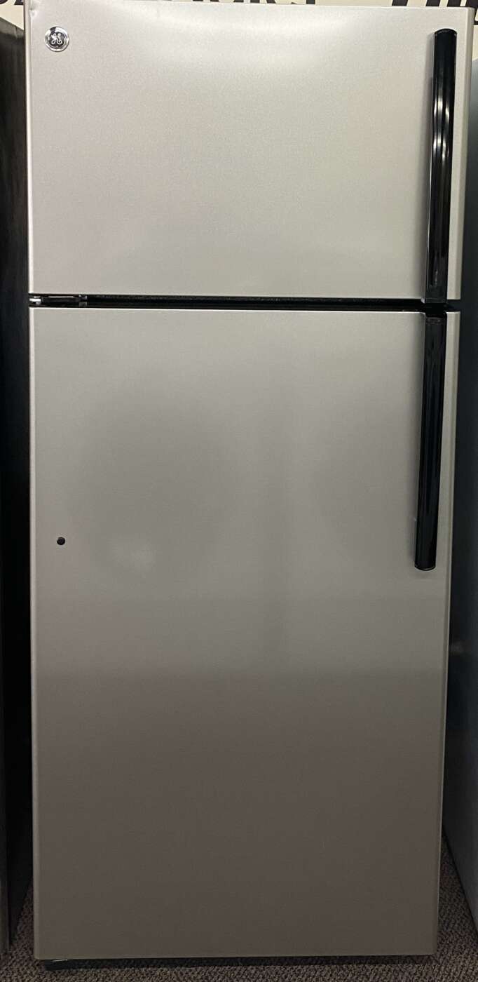 Reconditioned GE 18 Cu. Ft. Top-Mount Refrigerator With Ice Maker (Stainless Steel)