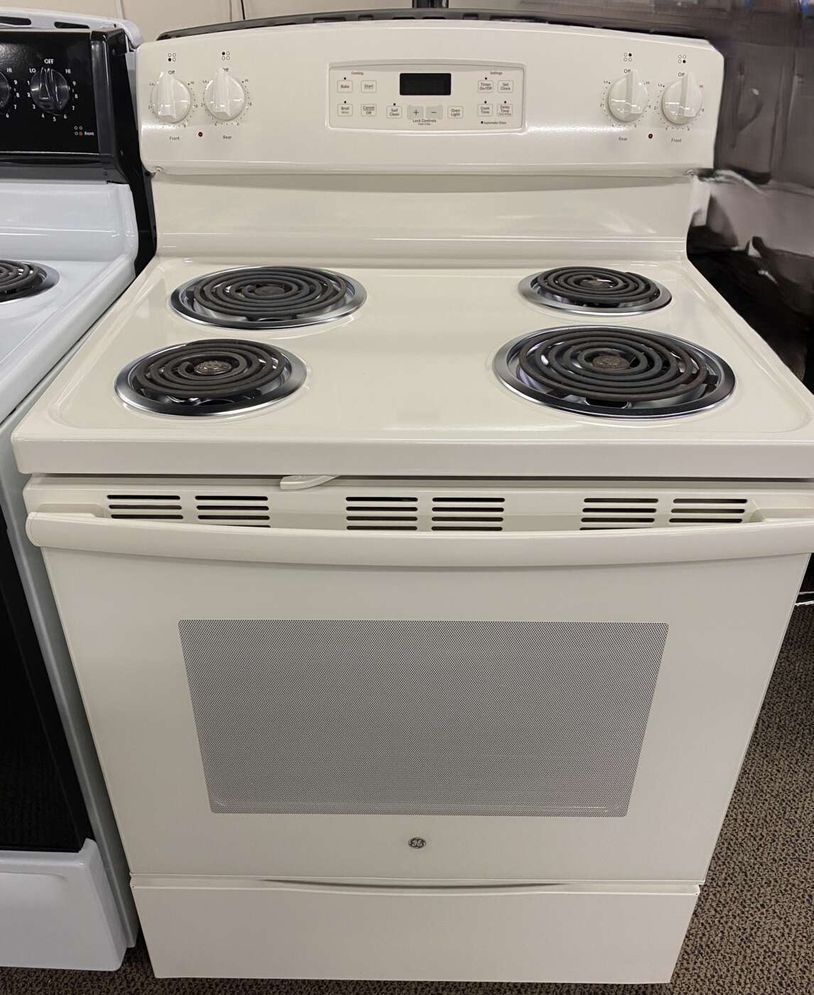 Reconditioned GE 5.3 Cu. Ft. Coil-Top Electric Range With Self-Clean (Bisque)