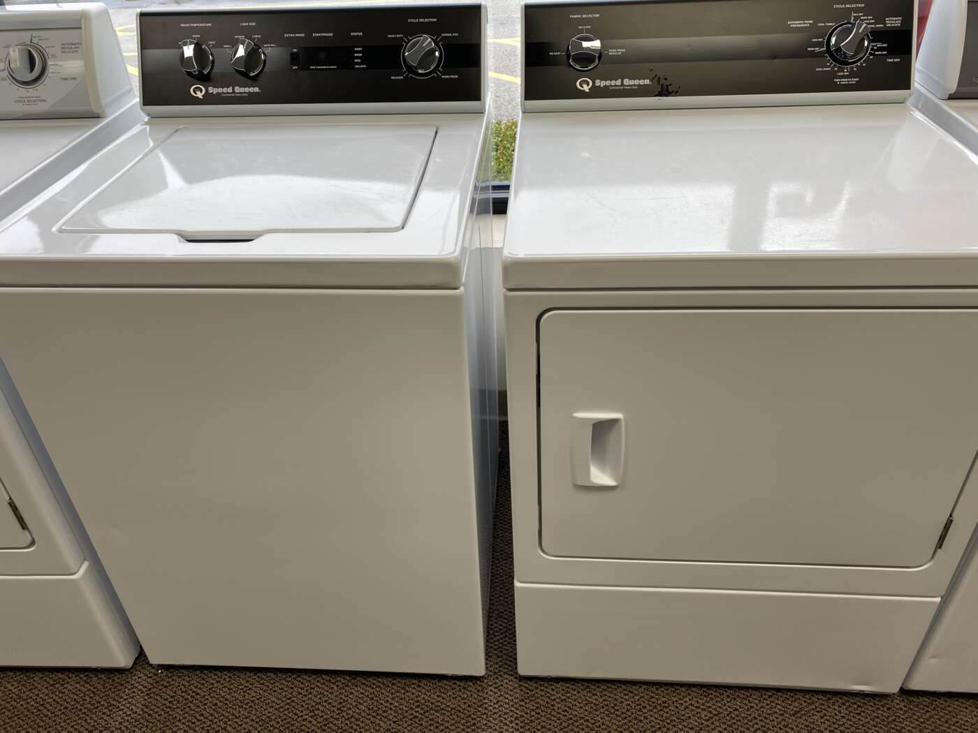 Reconditioned Speed Queen 3.3 cu. ft. Top Load Washer & 7 cu. ft. Electric Dryer (White)