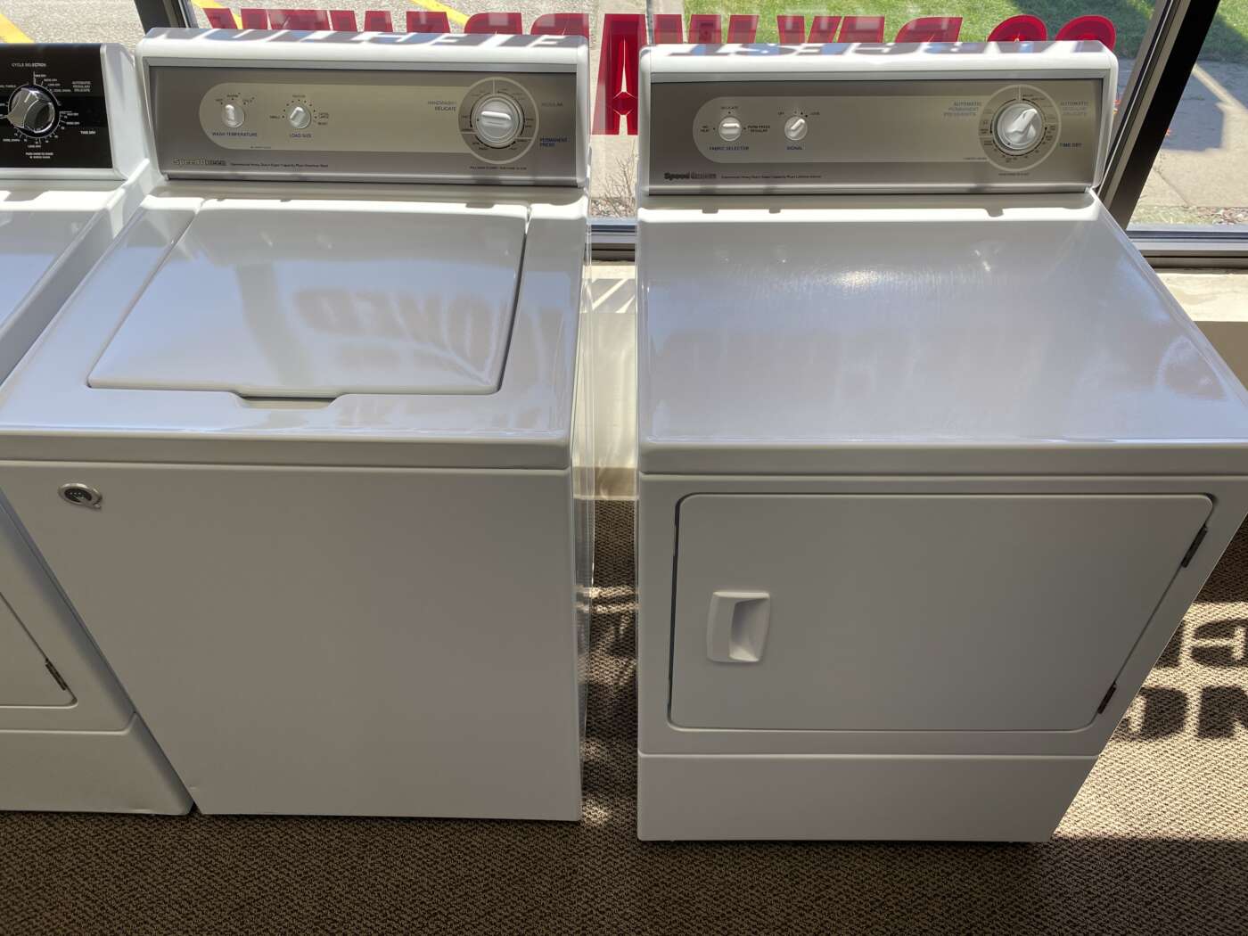 Reconditioned Speed Queen 3.3 cu. ft. Top Load Washer & 7 cu. ft. Electric Dryer (White)