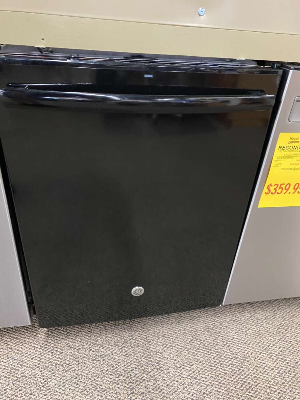 Reconditioned GE Dishwasher with Stainless Steel Tub (Black)