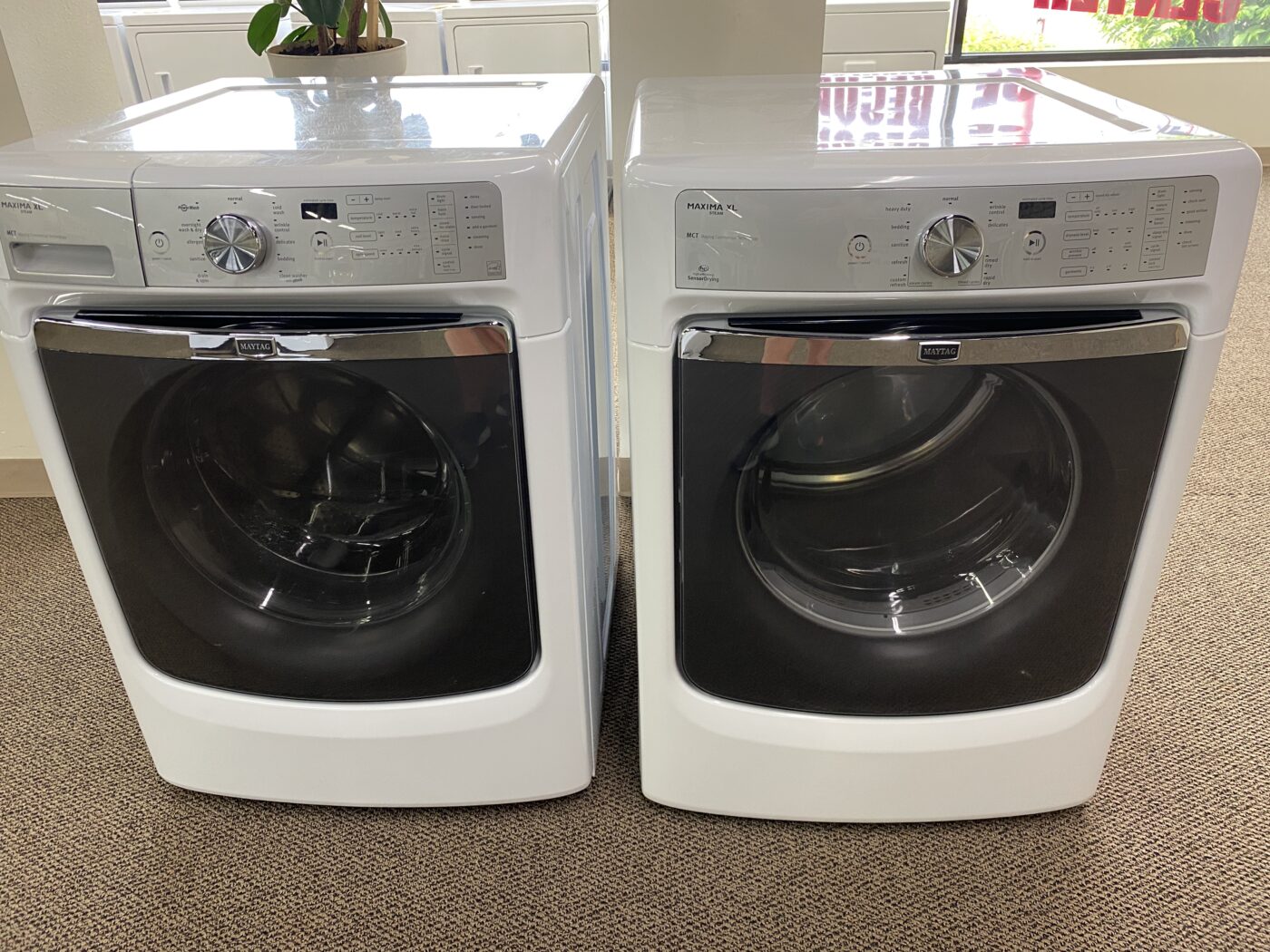 Reconditioned Maytag 3.5 cu. ft. Top Load Washer & 7.4 cu. ft. Electric Dryer (White)