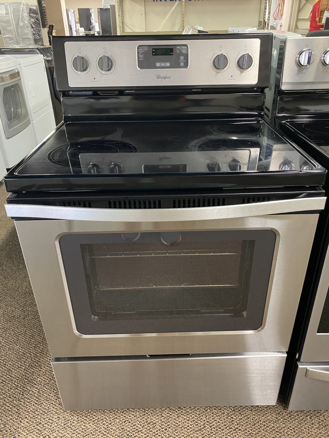 Reconditioned Whirlpool Smooth Top Electric Range (Stainless Steel)