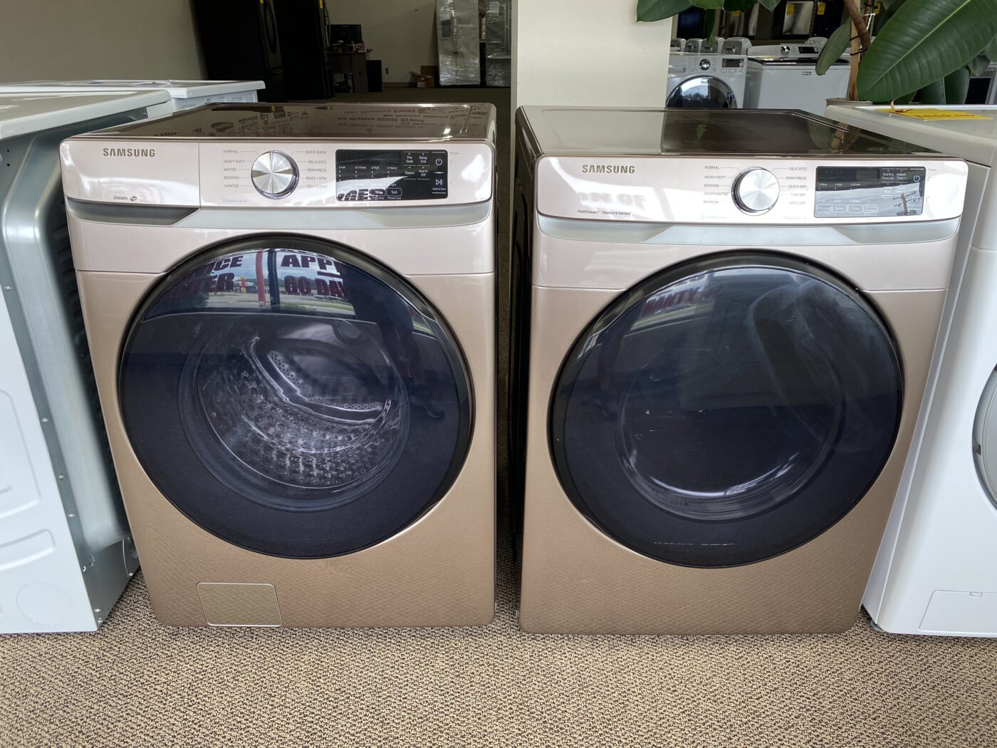 Reconditioned Samsung 4.5 cu. ft. Front Load Washer & 7.5 cu. ft. Electric Dryer (Champagne)