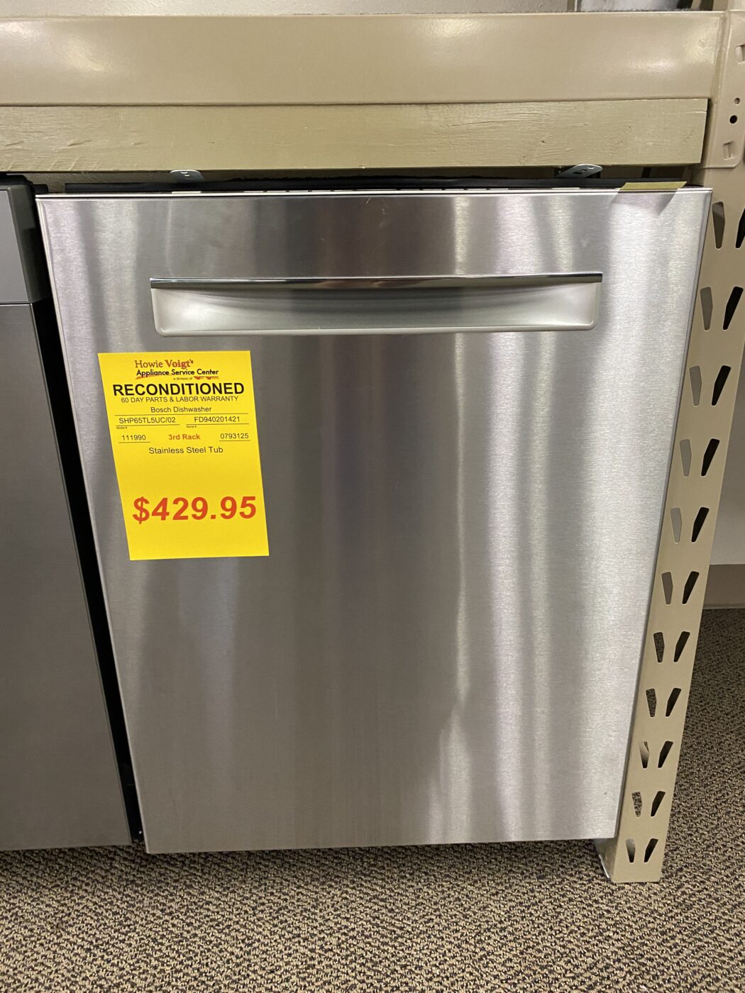 Reconditioned Bosch Dishwasher with 3rd Rack and Stainless Steel Tub (Stainless Steel)