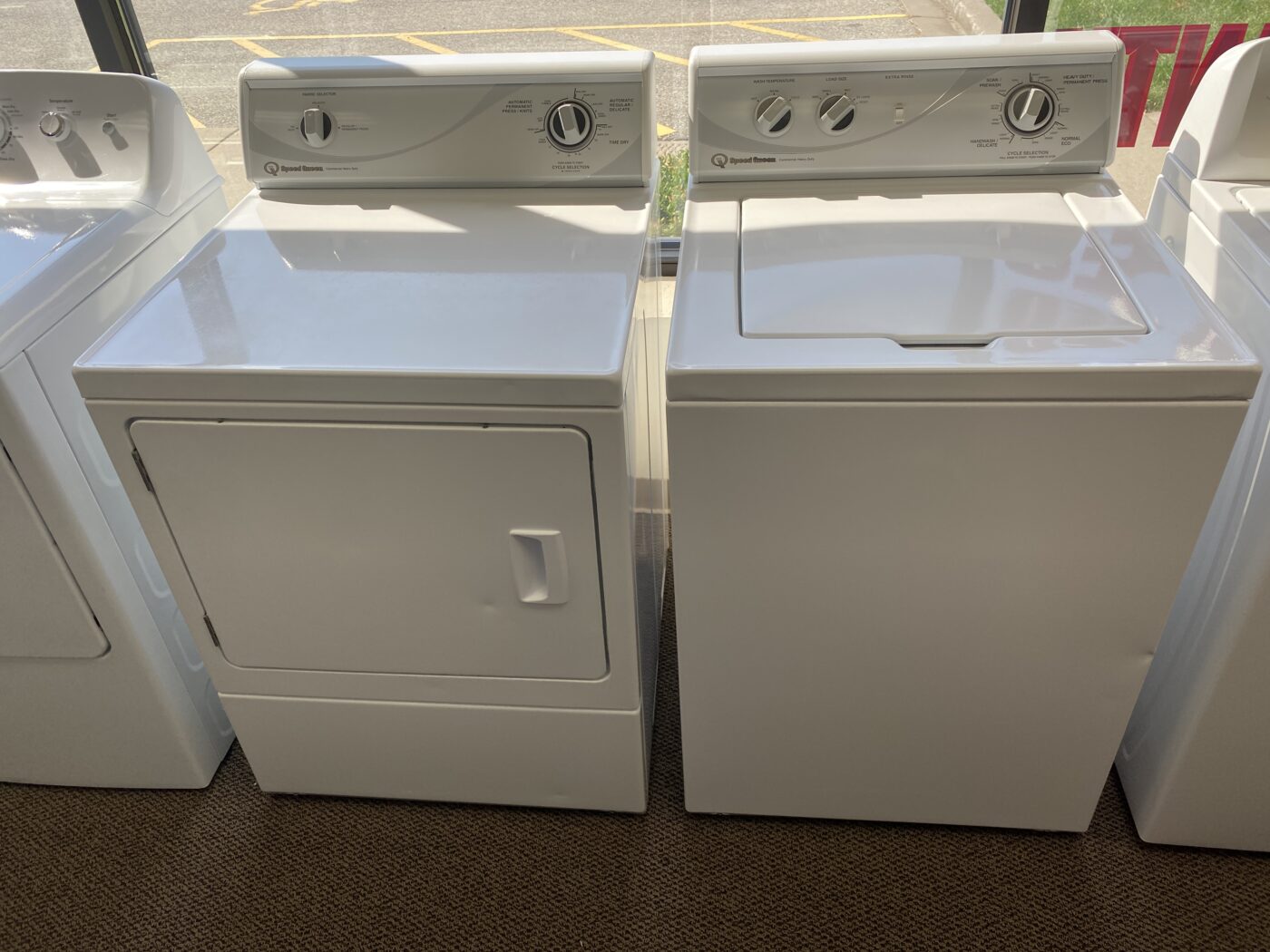 Reconditioned Speed Queen 3.3 cu. ft. Top Load Washer & 7.0 cu. ft. Electric Dryer (White)