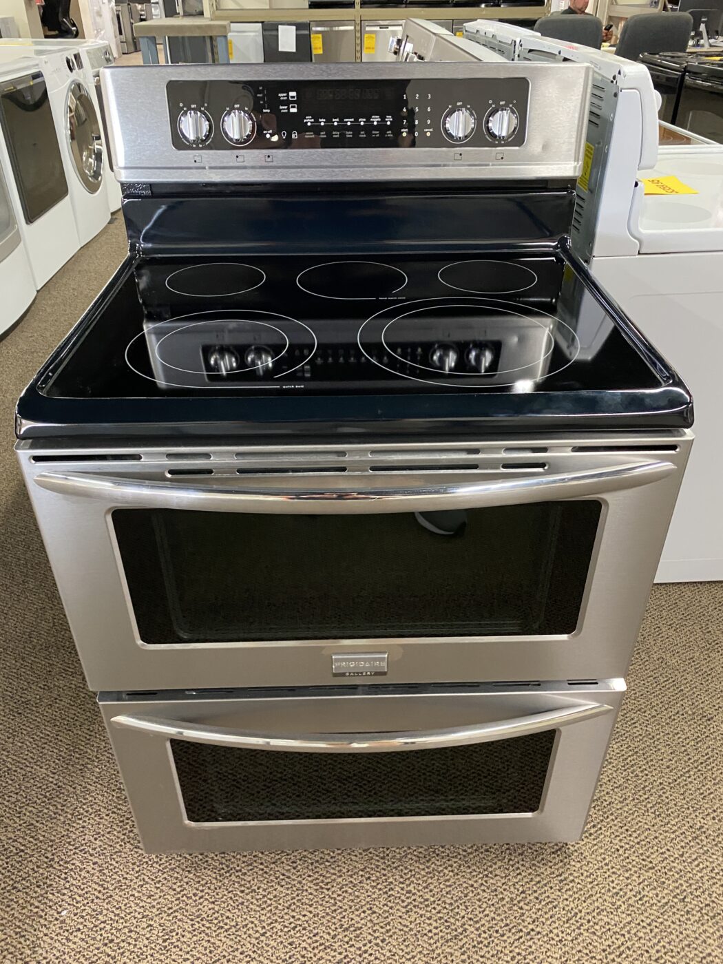 Reconditioned Frigidaire Smooth Top Double Oven Electric Range with Convection (Stainless Steel)