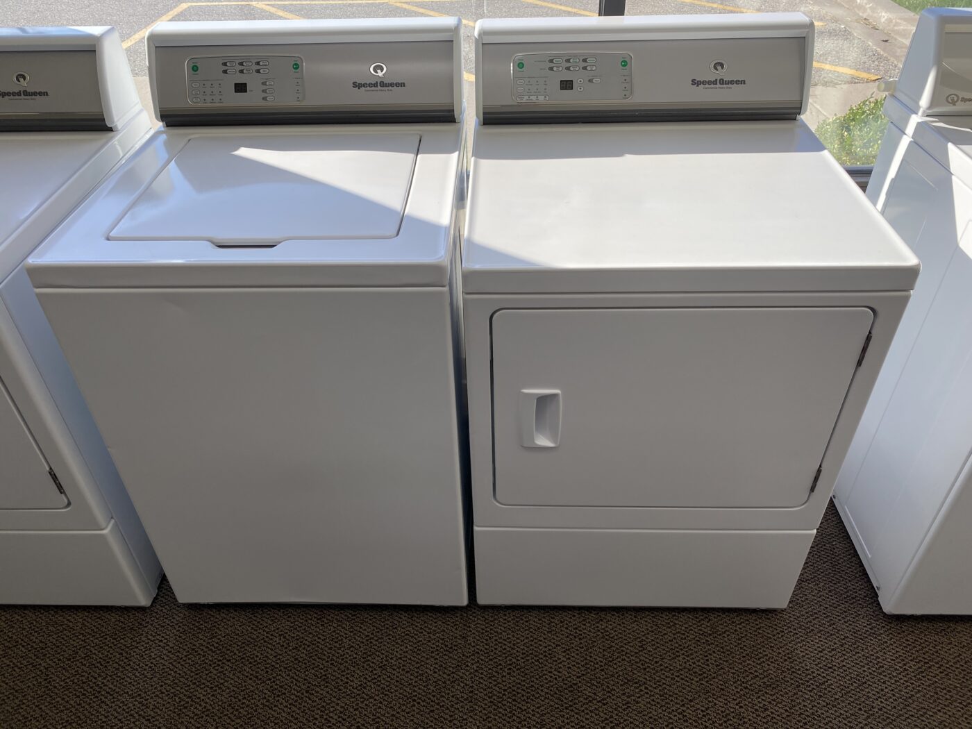 Reconditioned Speed Queen 3.3 cu. ft. Top Load Washer & 7.0 cu. ft. Electric Dryer (White)