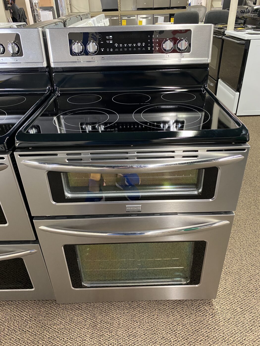 Reconditioned Frigidaire Smooth Top Double Oven Electric Range with Convection (Stainless Steel)
