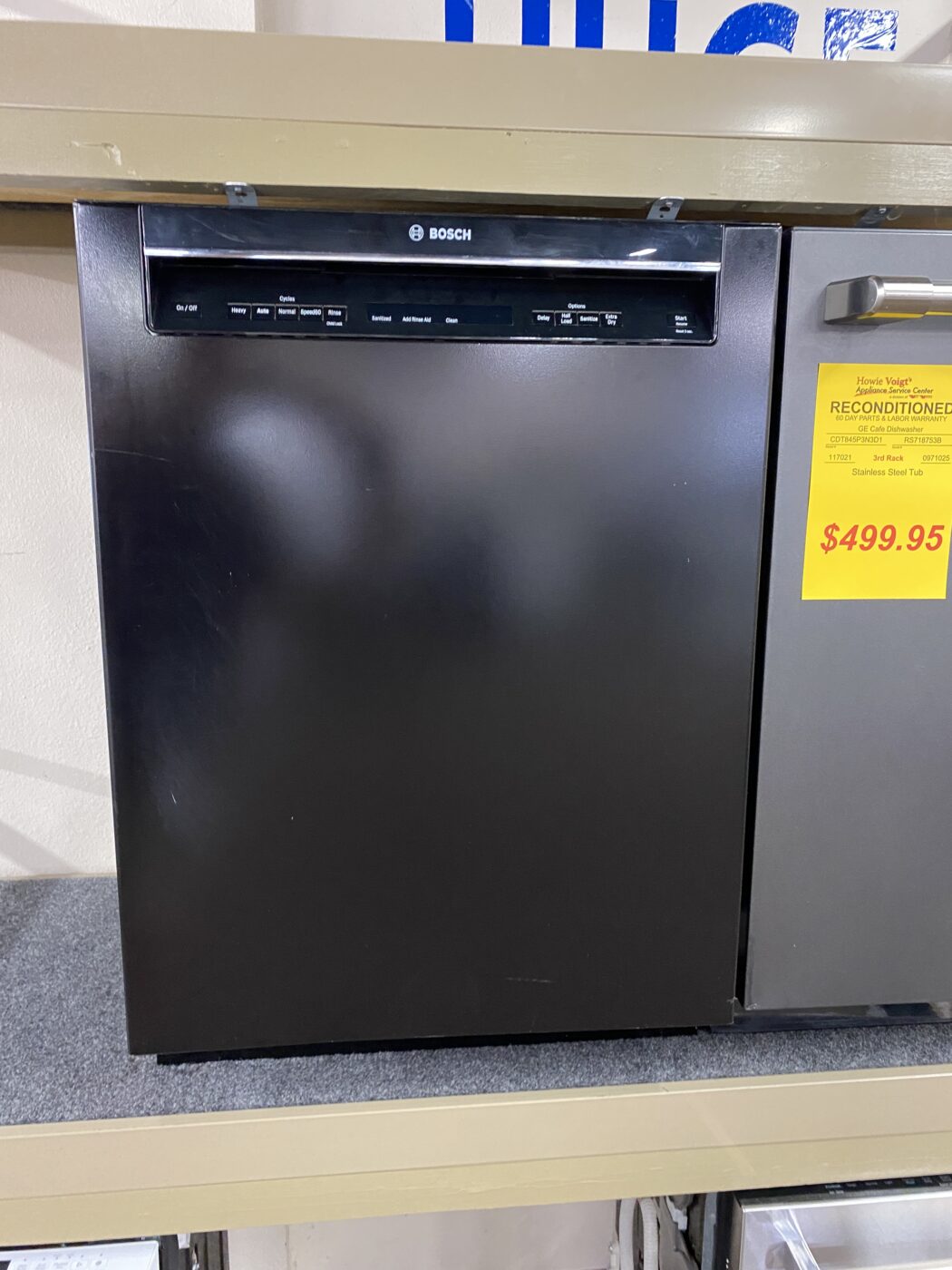 Reconditioned Bosch Dishwasher with Stainless Steel Tub & 3rd Rack (Black)