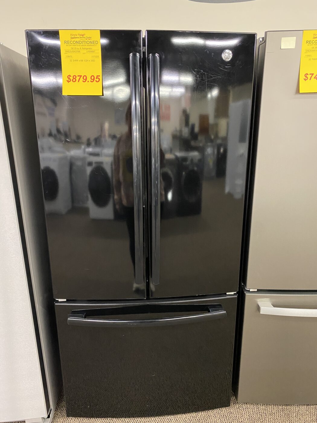 Reconditioned GE 25 cu. ft. French Door Refrigerator (Black)