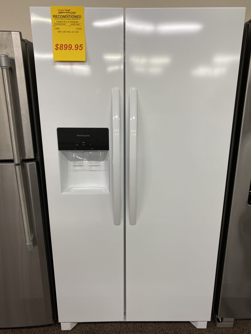 Reconditioned Frigidaire 26 cu. ft. French Door Refrigerator with Ice and Water Dispenser (White)
