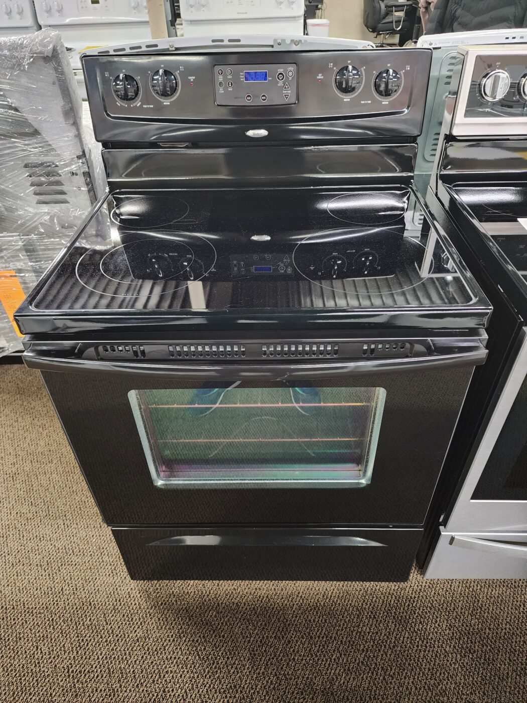 Reconditioned Whirlpool Smooth Top Electric Range (Black)