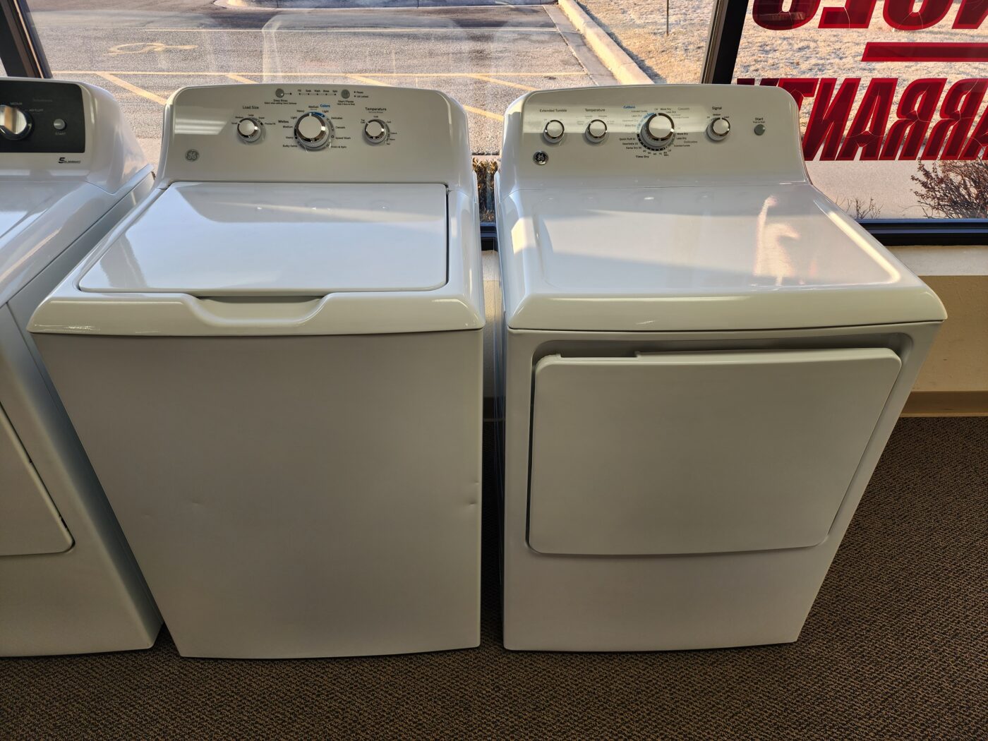Reconditioned GE 3.8 cu. ft. Front Load Washer & 7.2 cu. ft. Electric Dryer (White)