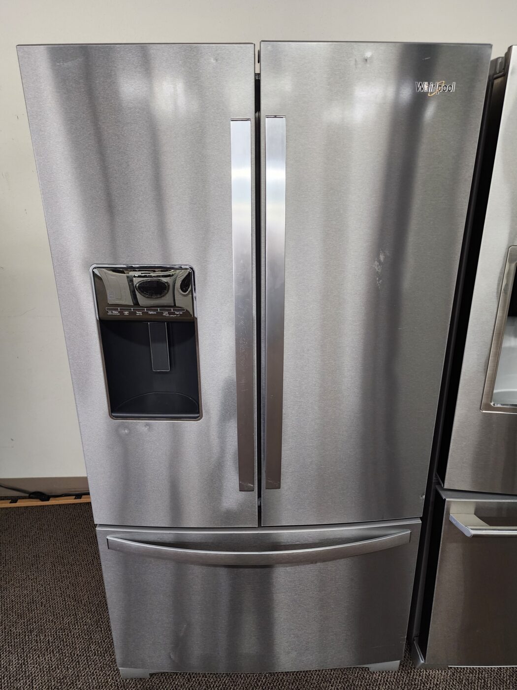 Reconditioned Whirlpool 27 cu. ft. French Door Refrigerator with Ice and Water Dispenser (Stainless Steel)