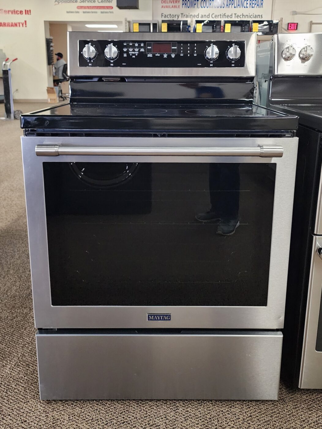 Reconditioned Maytag Smooth Top Electric Range (Stainless Steel)